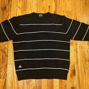 Adidas Men's Black Striped Sweater
